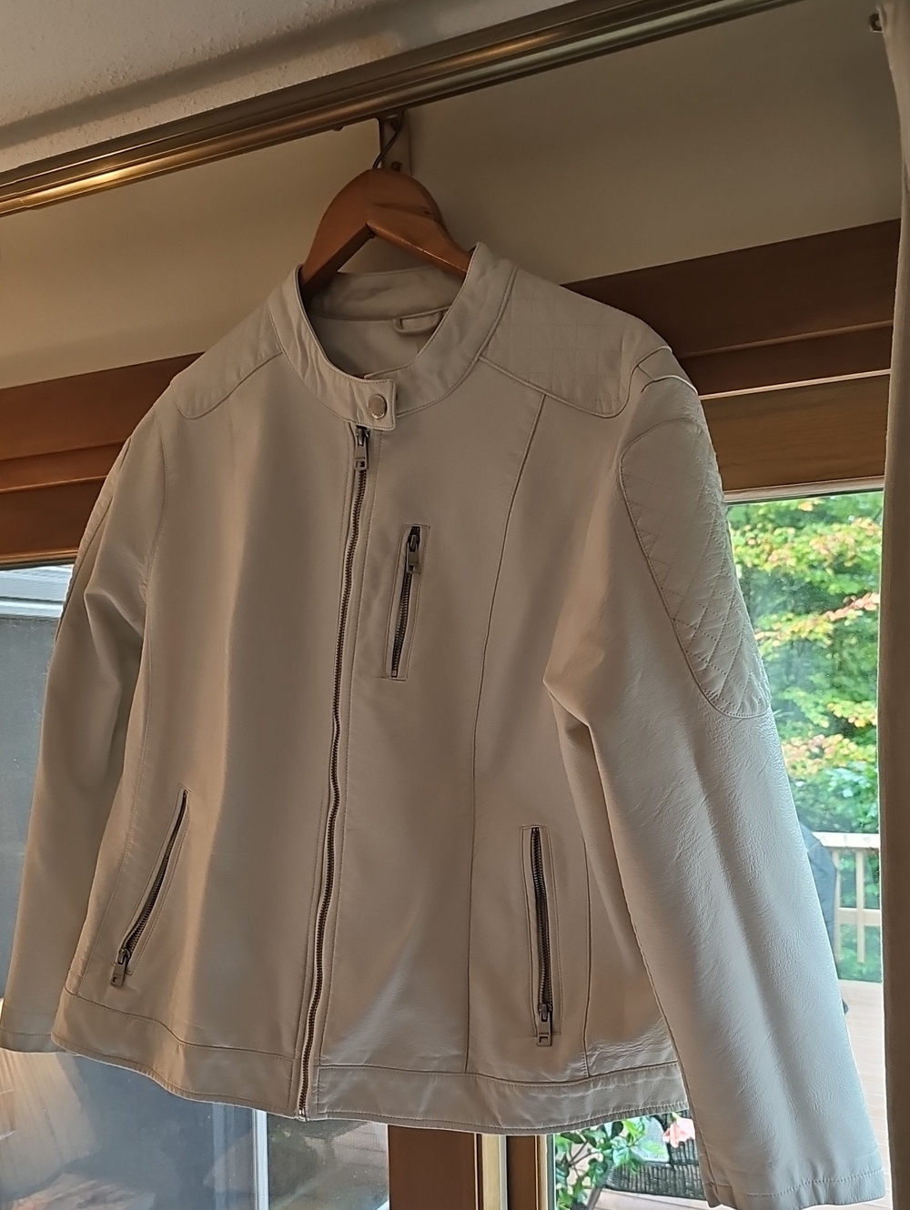 Levi's Cream White Moto-Style Zip Jacket